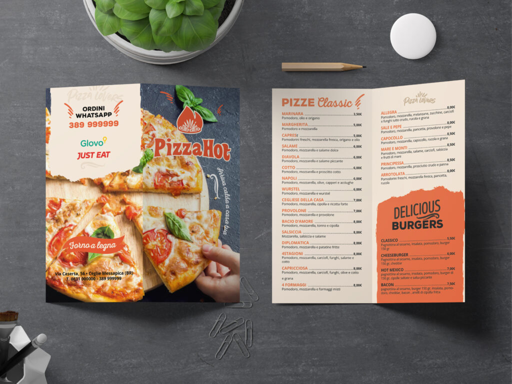 brochure menu ristorante pizzeria