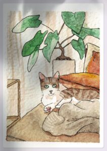 gatto-divano-watercolor